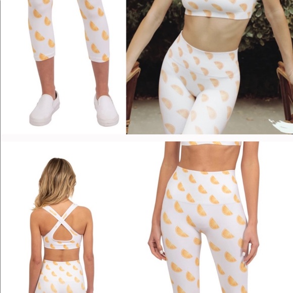 MORGAN STEWART SPORT Tangerine Capri Leggings NWT - Picture 6 of 6